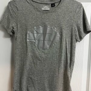 Gray T-Shirt with Reflective Logo Patch